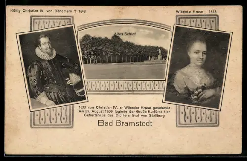 AK Bad Bramstedt, Altes Schloss, König Christian IV. von Dänemark, Wibecke Kruse