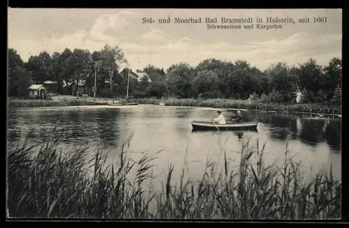 AK Bad Bramstedt in Holstein, Schwanensee und Kurgarten