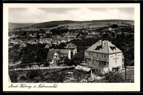 AK Bad König i. Odenwald, Hotel-Pension Bodmann, Ortsansicht