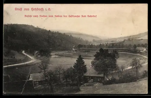 AK Netzbach i. O., Ansicht nach Norden vom Balkon des Gasthauses Zum Bahnhof