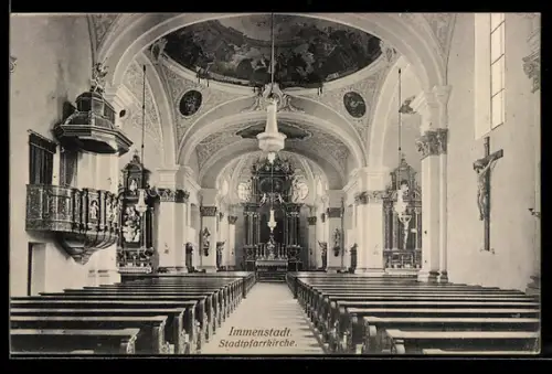 AK Immenstadt, Innenansicht der Stadtpfarrkirche