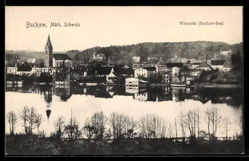AK Buckow, Ortsansicht der Westseite, Buckow-See