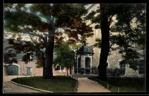 AK Merseburg, Partie mit dem Rabenstein im äusseren Schlosshof
