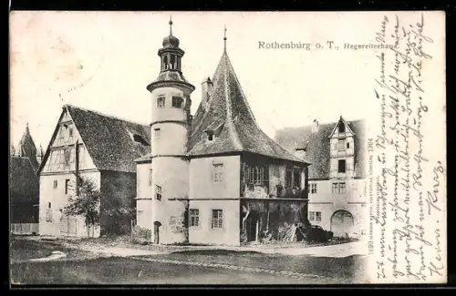 AK Rothenburg o. T., Strassenpartie am Hegereiterhaus