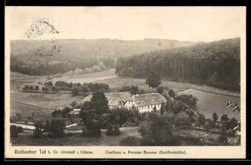 AK Gross Umstadt i. H., Gasthaus und Pension Brenner im Raibacher Tal (Knöllenmühle)