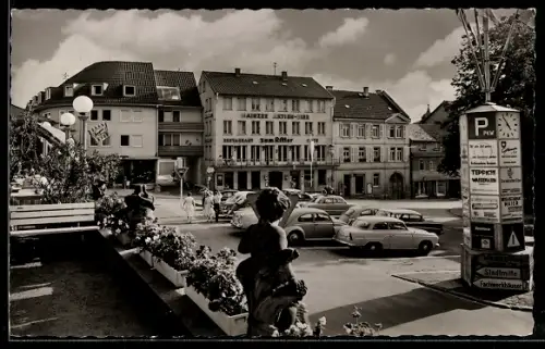 AK Bensheim a.d. Bergstrasse, Ritterplatz mit Restaurant Zum Ritter