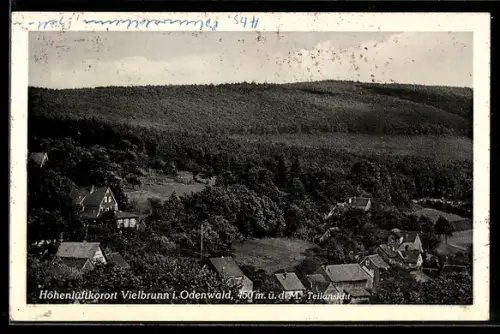 AK Vielbrunn i. Odenwald, Teilansicht des Ortes mit umgebenden Wäldern