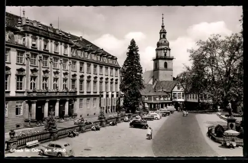 AK Erbach im Odw., Am Schloss mit Kirche
