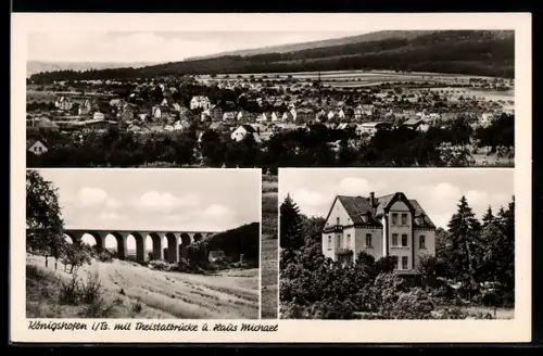 AK Königshofen /Ts., Ortsansicht aus der Vogelschau und Haus St. Michael