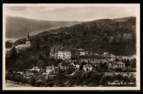 AK Weilburg a. d. Lahne, Teilansicht mit Schloss