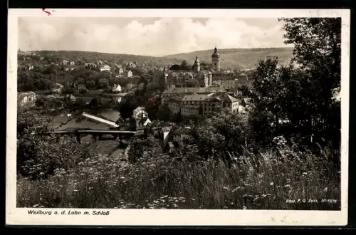 AK Weilburg a. d. Lahn, Teilansicht mit Schloss
