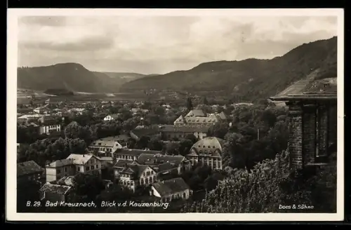 AK Bad Kreuznach, Blick von der Kauzenburg