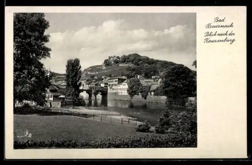 AK Bad Kreuznach, Blick nach der Kauzenburg