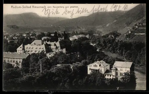 AK Bad Kreuznach, Ortsausblick vom Kauzenberg