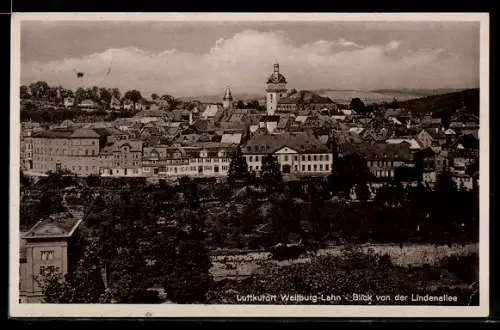 AK Weilburg /Lahn, Blick von der Lindenallee auf den Ort