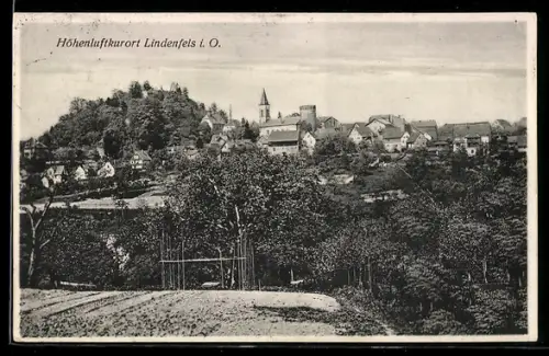 AK Lindenfels i. O., Teilansicht mit Kirche