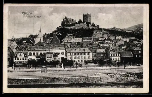 AK Bingen, Teilansicht mit Schloss Klopp