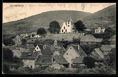 AK Zwingenberg, Ortsansicht mit Kirche