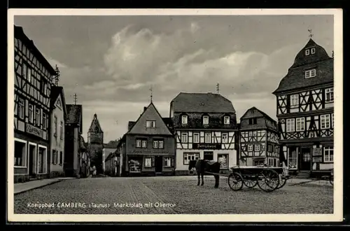 AK Camberg /Taunus, Marktplatz mit Obertor