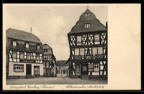 AK Bad Camberg, Häuser auf dem althistorischen Marktplatz