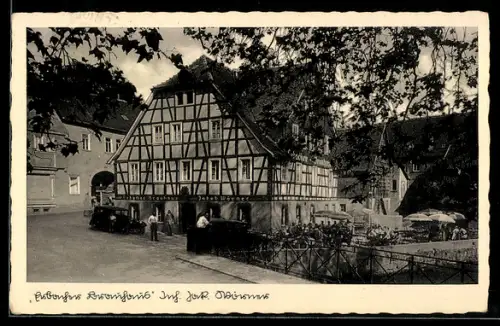 AK Erbach, Blick zum Gasthaus Erbacher Brauhaus