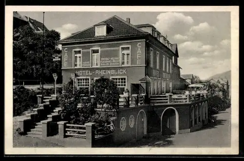 AK Trechtingshausen, Hotel Rheinblick, Bes. F. Gaenz