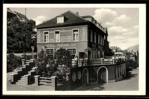AK Trechtingshausen, Hotel Rheinblick, Bes. F. Gaenz