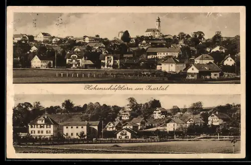 AK Hohenschäftlarn im Isartal, Teilansicht mit Kirche, Ortspartie