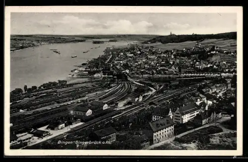 AK Bingen-Bingerbrück a. Rh., Teilansicht mit Bahnhof