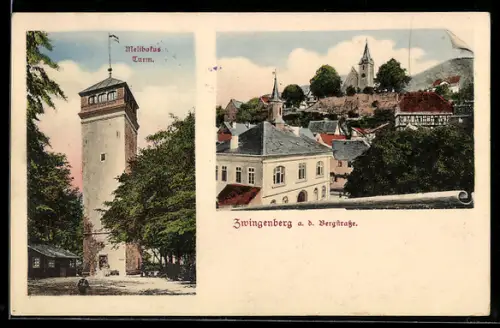 AK Zwingenberg, Melibofus Turm, Ortsansicht