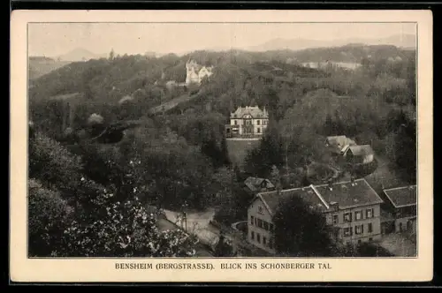 AK Bensheim, Teilansicht im Schönberger Tal