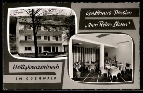 AK Heiligkreuzsteinach im Odenwald, Gasthaus-Pension Zum roten Löwen, Innenansicht