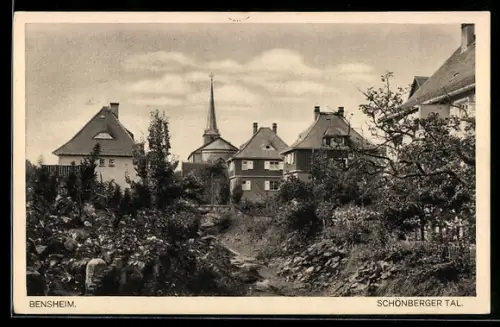 AK Bensheim, Schönberger Tal mit Kirche
