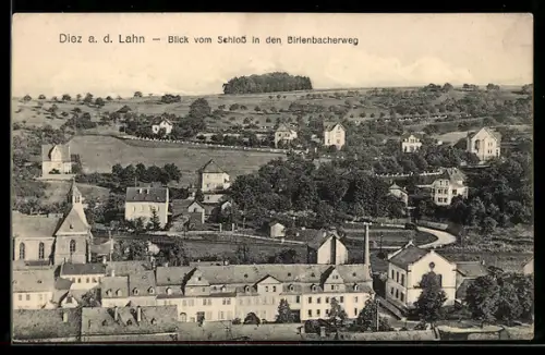 AK Diez a. d. Lahn, Blick vom Schloss in den Birlenbacherweg