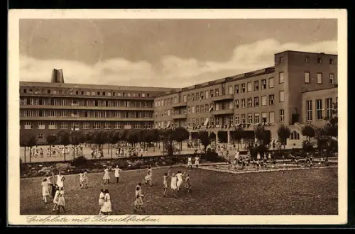 AK Bad Kreuznach, St. Elisabethenstift, Spielplatz mit Planschbecken