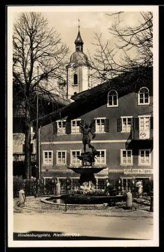 AK Miesbach /Obb., Hindenburgplatz mit Bäckerei b. Ignaz
