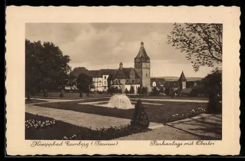AK Camberg /Taunus, Parkanlage mit Obertor