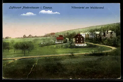 AK Niedernhausen i. Taunus, Blick zum Villenviertel am Waldesrand