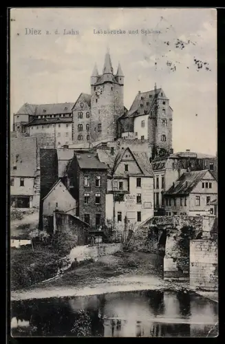AK Diez a. d. Lahn, Lahnbrücke und Schloss