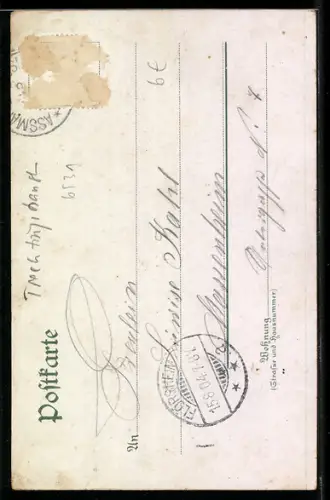 Lithographie Rheinstein, Schloss Rheinstein