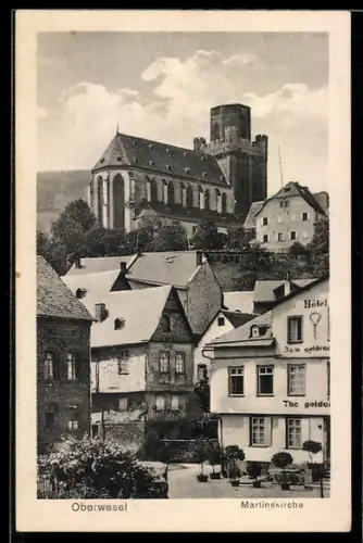 AK Oberwesel, Blick zur Martinskirche