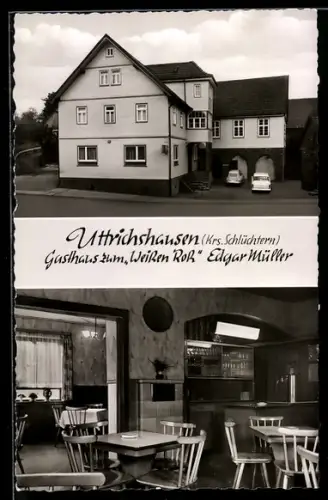 AK Uttrichshausen /Schlüchtern, Gasthaus zum Weissen Ross, Inh. Edgar Müller
