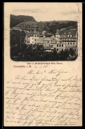 AK Lindenfels i. O., Kur- und Wasserheilanstalt Villa Maria