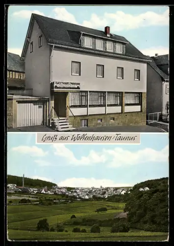 AK Wolfenhausen /Taunus, Gasthaus und Pension Rabenhof, Ortsansicht