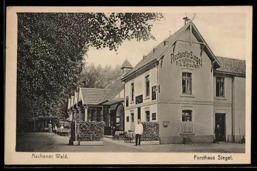 AK Aachen, Restaurant Forsthaus Siegel im Aachener Wald, Fr. L. Scheufen