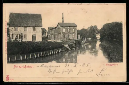 AK Friedrichstadt, Strasse am Burggraben