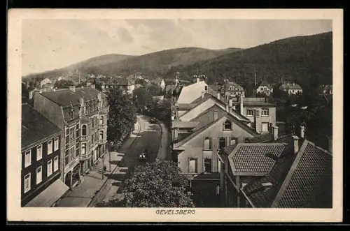 AK Gevelsberg, Teilansicht des Ortes mit Strassenzug