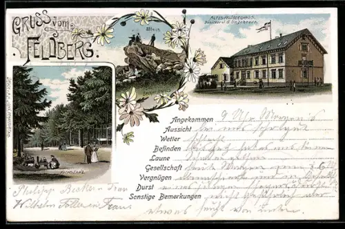 Lithographie Feldberg, Restaurant Sturm, Fuchstanz