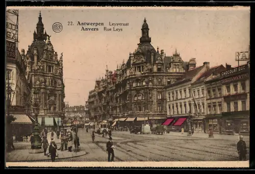 AK Antwerpen, Leysstraaat, Strassenbahn