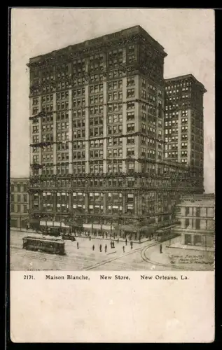 AK New Orleans, La., Maison Blanche, New Store, Strassenbahn
